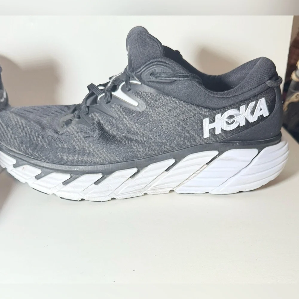 Hoka One One Gaviota 4 Running Shoes 1123200 BWHT Black Mens Size 13 2E Wide